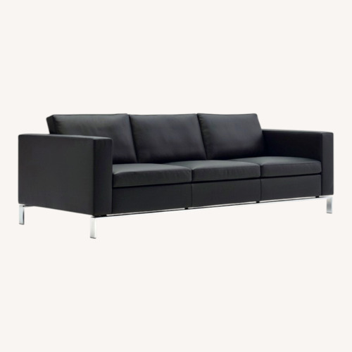Used Dark Gray Leather 3+ Seater Sofa for sale on AptDeco