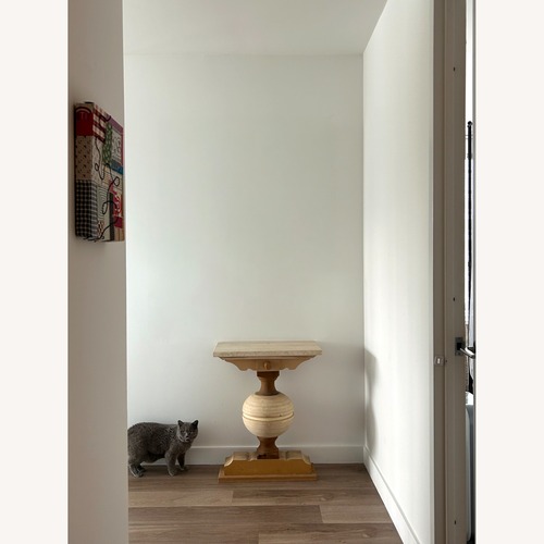 Used Eclectic Neo-Classical Travertine Top Console for sale on AptDeco
