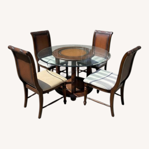 Used Natural Glass Dining Set W Chairs for sale on AptDeco