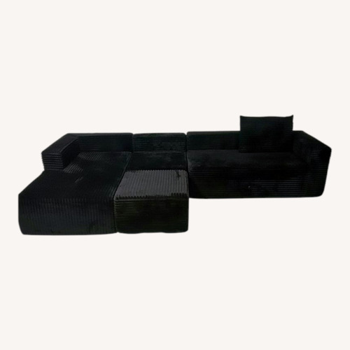 Used Black Fabric 3+ Piece Sectional for sale on AptDeco