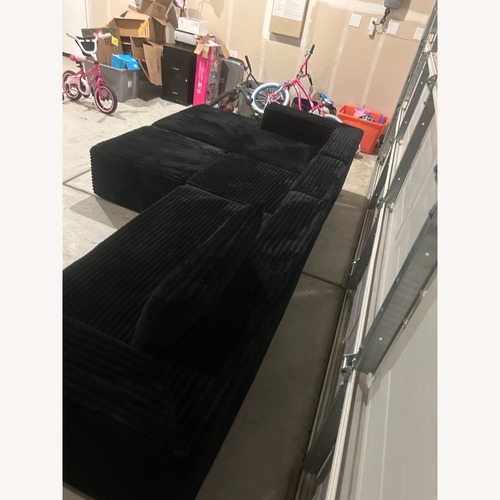 Used Black Fabric 3+ Piece Sectional for sale on AptDeco