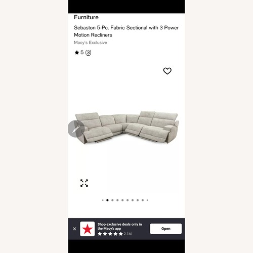 Used Macy's Light Gray 3+ Piece Sectional for sale on AptDeco