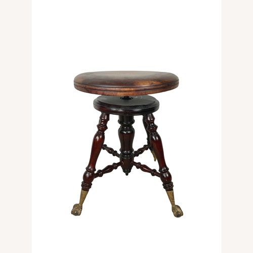 Used Antique Wood Piano Stool, Ball-and-Claw Feet for sale on AptDeco