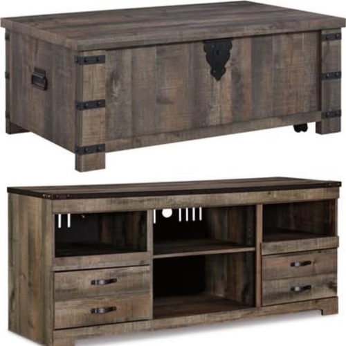 Used Rustic Lift-Top Coffee Table & Matching TV Stand for sale on AptDeco