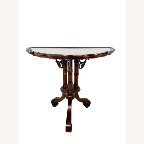 Used Vintage Cane & Glass Demilune Console for sale on AptDeco