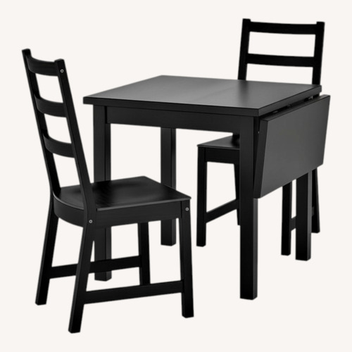 Used IKEA NORDVIKEN / NORDVIKEN Black Wood Dining Set for sale on AptDeco