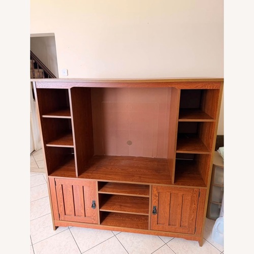 Used Light Brown TV Stand With Storage for sale on AptDeco