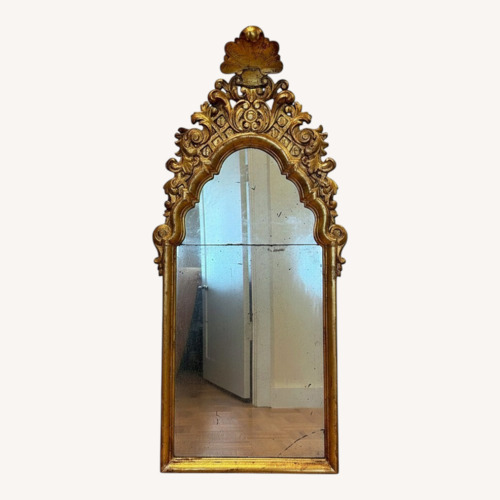 Used Vintage/Antique Gold Wood Wall Mirror for sale on AptDeco