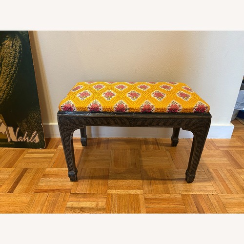 Used Vintage/Antique Yellow Wood Bench for sale on AptDeco