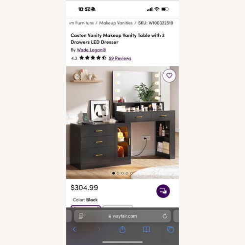 Used Wayfair Black Wood Armoire for sale on AptDeco