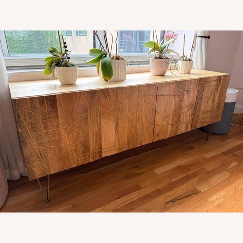 Used West Elm Roar + Rabbit Geo Inlay Media Console for sale on AptDeco