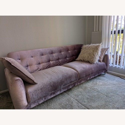 Used Urban Outfitters Pink Velvet Futon - Like New for sale on AptDeco