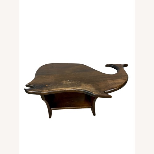 Used Vintage Wooden Whale Coffee Table with Lower Shelf for sale on AptDeco