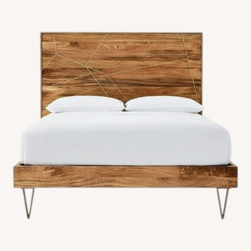 Used West Elm Roar & Rabbit Brass Geo Inlay Bed for sale on AptDeco