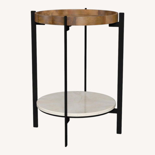 Used Coaster Fine Adhvik Round End Side Table for sale on AptDeco