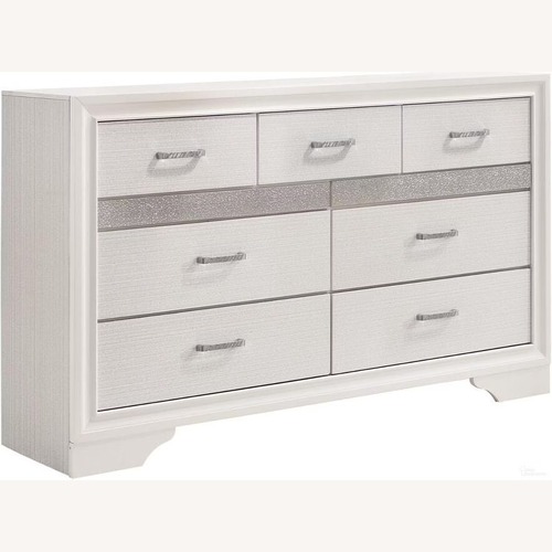 Used Amazon White Wood Dresser + Mirror for sale on AptDeco