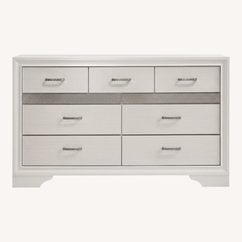 Used Amazon White Wood Dresser + Mirror for sale on AptDeco