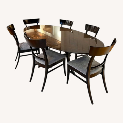 Used Arhaus Oval Dining Table Set – 6 Chairs (Single Owner) for sale on AptDeco