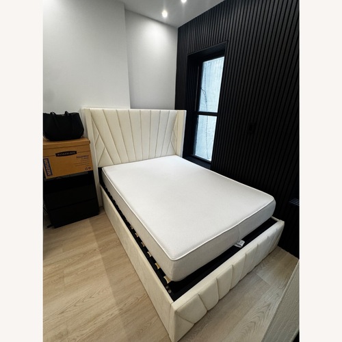 Used Wayfair Natural Velvet Full Bed for sale on AptDeco
