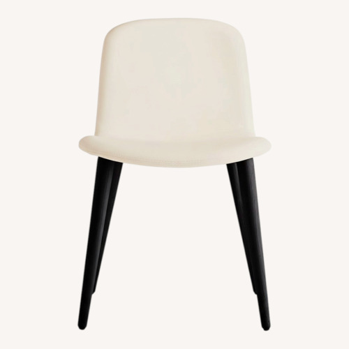 Used Design Within Reach Bacco Chair in White Leather with Black Wood Legs for sale on AptDeco
