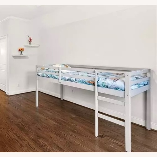 Used Light Gray Wood Twin Loft Bed for sale on AptDeco
