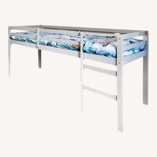 Used Light Gray Wood Twin Loft Bed for sale on AptDeco