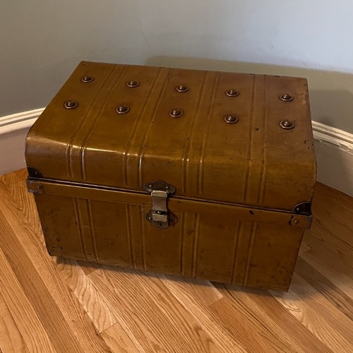 Used Vintage/Antique Dark Brown Metal Chest for sale on AptDeco