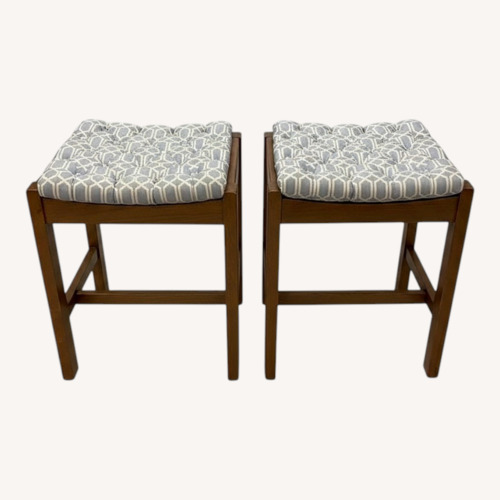 Used Vintage/Antique Blue Fabric Stools for sale on AptDeco