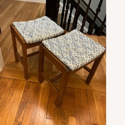 Used Vintage/Antique Blue Fabric Stools for sale on AptDeco