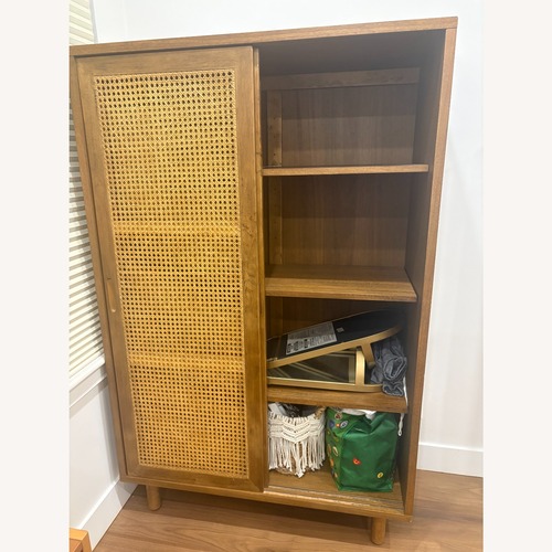 Used World Markte Gustav Tall Vintage Acorn & Cane Bookshelf for sale on AptDeco