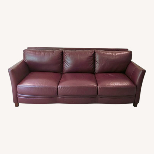 Used Red Leather 3-seater Sofa  for sale on AptDeco