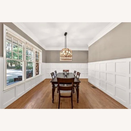 Used Dark Brown Wood Dining Set for sale on AptDeco