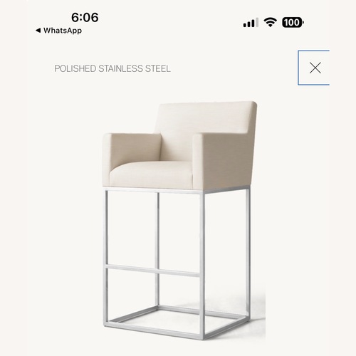 Used Restoration Hardware Natural Fabric Stool for sale on AptDeco