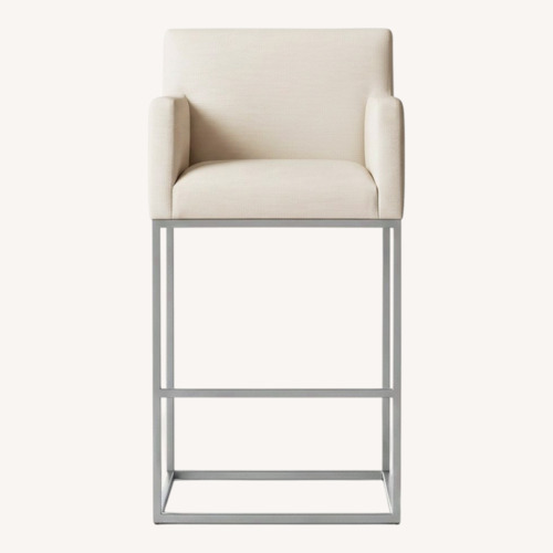 Used Restoration Hardware Natural Fabric Stool for sale on AptDeco