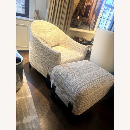 Used Baker Milling Road Armchair and Matching Ottoman for sale on AptDeco
