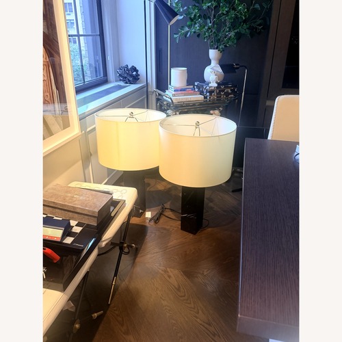 Used Jonathan Adler Canaan Black Marble Lamp for sale on AptDeco