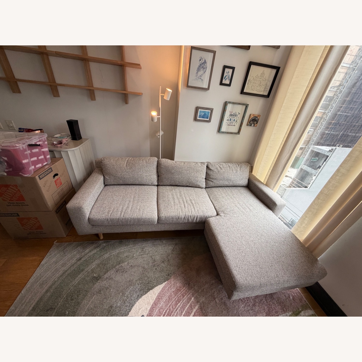 West Elm Light Gray 3+ Piece Sectional - image-2