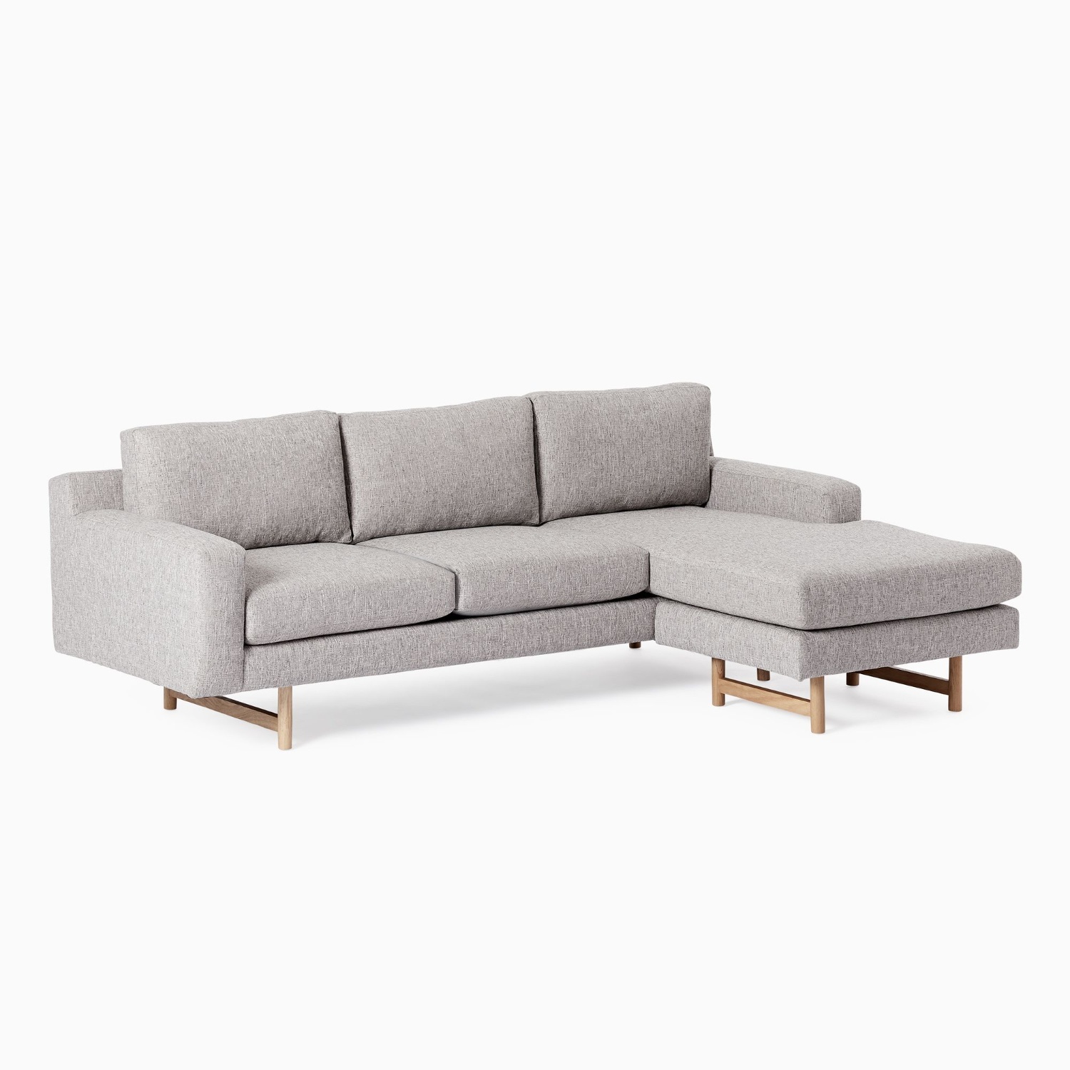 West Elm Light Gray 3+ Piece Sectional - image-5