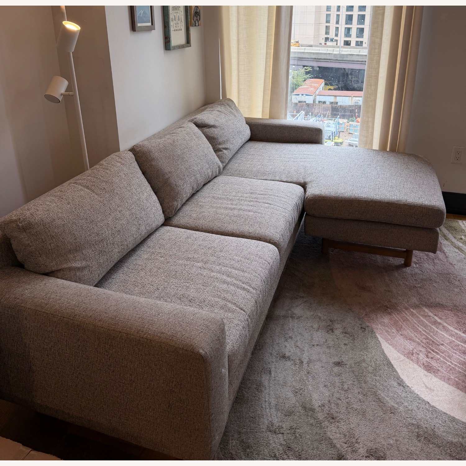 West Elm Light Gray 3+ Piece Sectional - image-3