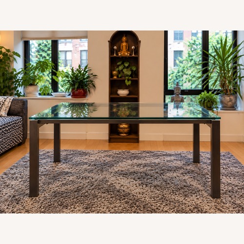 Used Room & Board Dining Table + Leather Chairs for sale on AptDeco