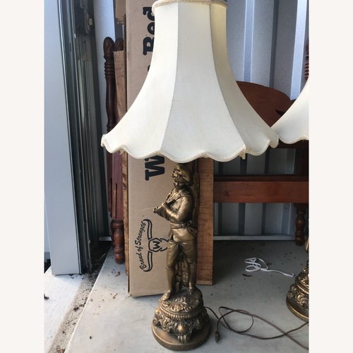 Used Vintage 1960s Rococo Style Figure Lamps for sale on AptDeco