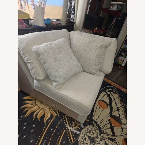 Used Ashley Furniture White Fabric 3+ Piece Sectional for sale on AptDeco