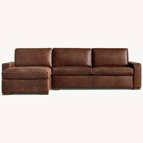 Used Restoration Hardware Dark Brown 2 Piece Sectional for sale on AptDeco