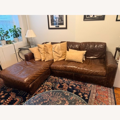 Used Restoration Hardware Dark Brown 2 Piece Sectional for sale on AptDeco
