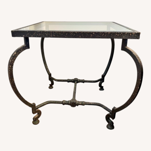 Used French Iron and Glass Side Table  for sale on AptDeco
