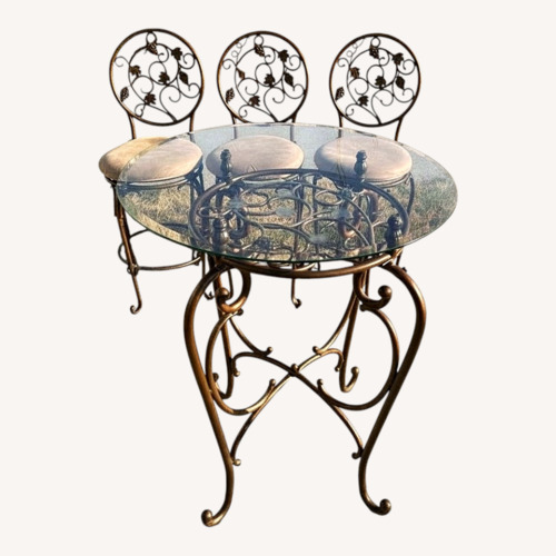 Used Vintage/Antique Gold Brass Dining Set for sale on AptDeco