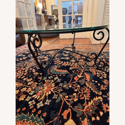 Used Vintage Pier 1 Imports Iron and Glass Coffee Table for sale on AptDeco