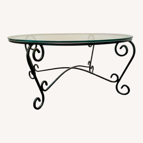 Used Vintage Pier 1 Imports Iron and Glass Coffee Table for sale on AptDeco