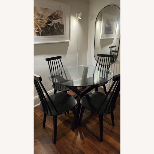 Used Wayfair Walnut 30" Round Dining Table for sale on AptDeco