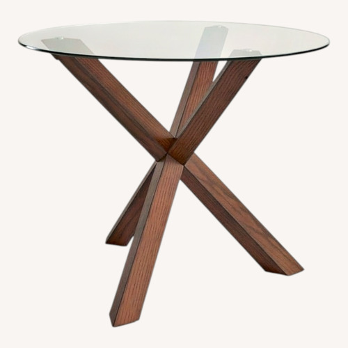 Used Wayfair Walnut 30" Round Dining Table for sale on AptDeco